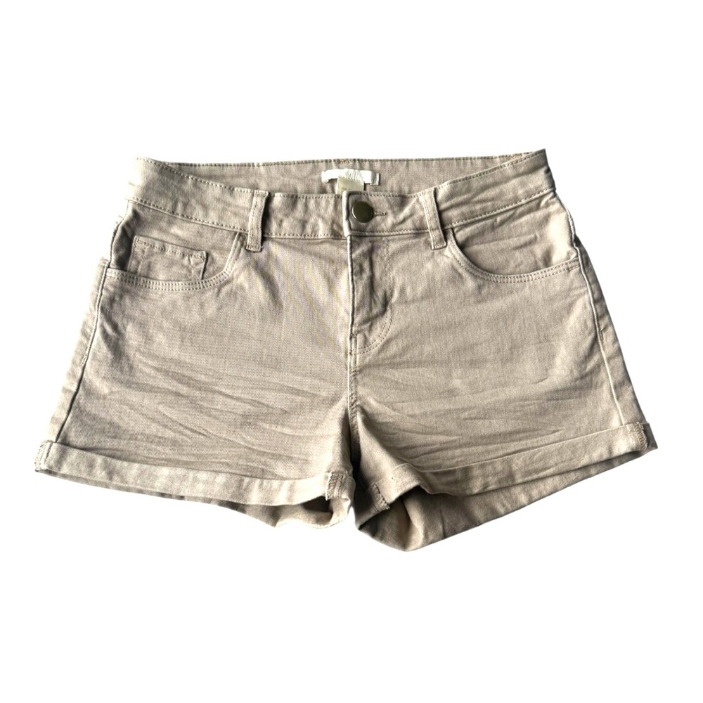 H&M Neutral Y2K Denim Cuffed Shorts Sz 4